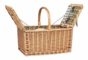 Logo trade promotional merchandise picture of: Wicker picnic basket 4 people