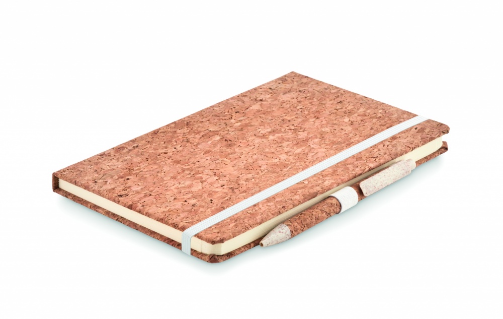 Logo trade promotional gifts image of: A5 cork notebook with pen