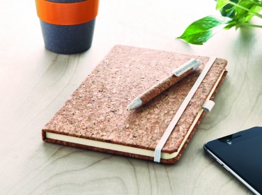 Logo trade corporate gifts image of: A5 cork notebook with pen