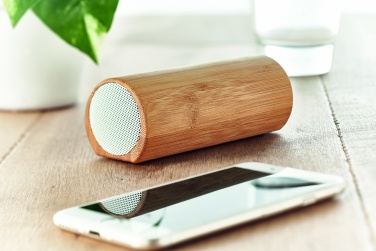 Logotrade promotional item image of: Wireless bamboo speaker 2x5W