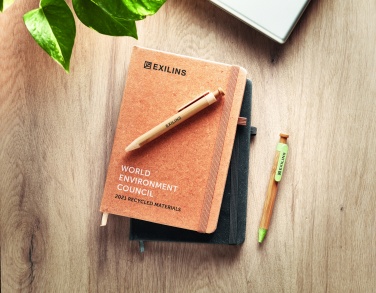 Logo trade promotional item photo of: Recycled Leather A5 notebook