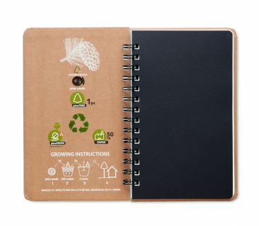 Logo trade promotional merchandise image of: A5 Pine tree GROWNOTEBOOK™