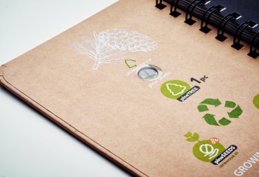 Logo trade promotional giveaways image of: A5 Pine tree GROWNOTEBOOK™