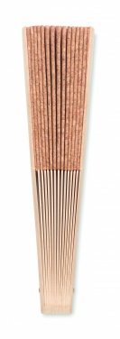 Logo trade promotional products image of: Wood hand fan with cork fabric