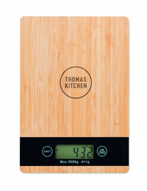 Logo trade promotional merchandise picture of: Bamboo digital kitchen scales