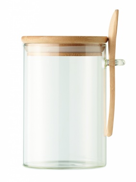 Logotrade promotional giveaway image of: Glass jar with spoon 600 ml