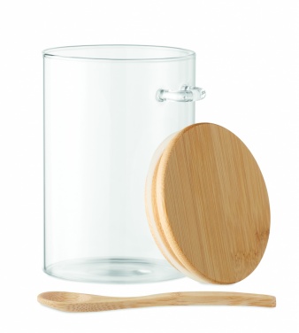 Logo trade promotional gifts picture of: Glass jar with spoon 600 ml