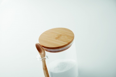 Logo trade promotional giveaway photo of: Glass jar with spoon 600 ml