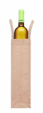 Logo trade promotional giveaways image of: Jute wine bag for one bottle