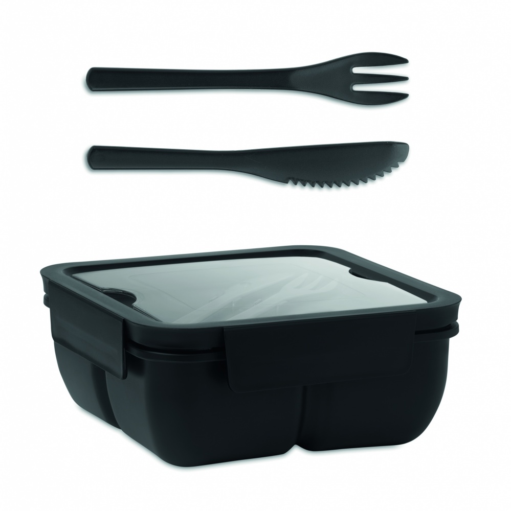 Logo trade promotional gifts image of: Lunch box with cutlery 600ml