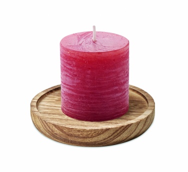 Logo trade promotional item photo of: Candle on round wooden base