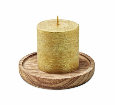 Logotrade promotional item image of: Candle on round wooden base