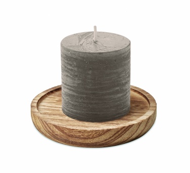 Logo trade promotional giveaway photo of: Candle on round wooden base