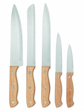 Logo trade promotional items image of: 5 piece knife set in base