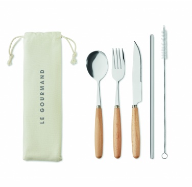 Logo trade promotional merchandise image of: Cutlery set stainless steel