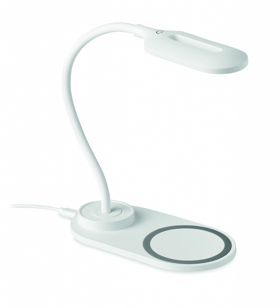 Logo trade advertising products picture of: Desktop light and charger 10W