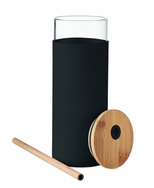 Logotrade business gifts photo of: Glass tumbler 450ml bamboo lid