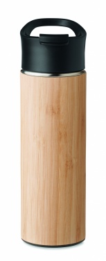 Logo trade promotional merchandise image of: Double wall bamboo flask 450ml