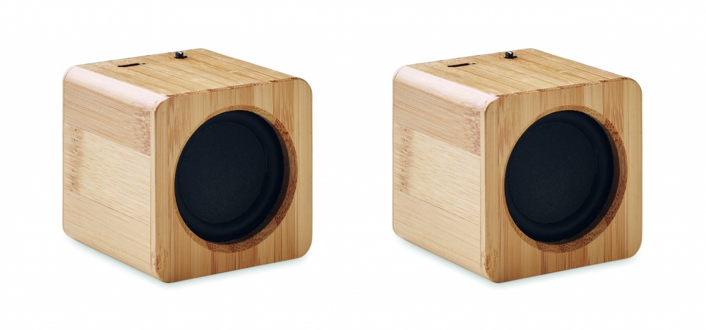 Logotrade promotional giveaways photo of: Set of Bamboo wireless speaker