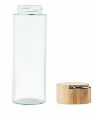 Logotrade promotional item image of: Glass bottle 500ml bamboo lid