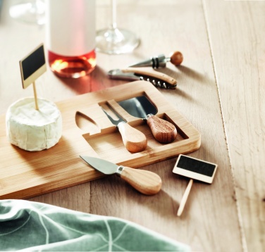 Logotrade promotional items photo of: Bamboo Cheese board set Leipzig