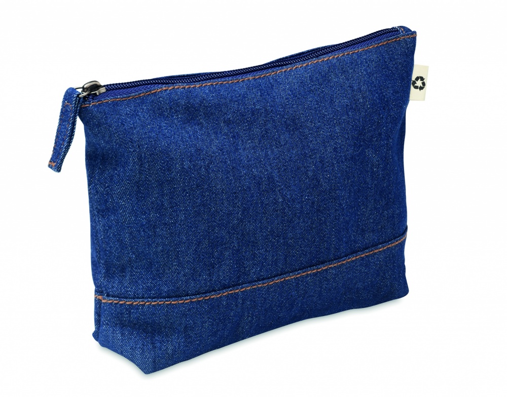 Logo trade promotional items picture of: Recycled denim cosmetic pouch