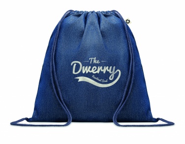 Logo trade promotional item photo of: Recycled denim drawstring bag