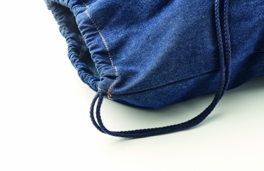 Logo trade corporate gifts image of: Recycled denim drawstring bag