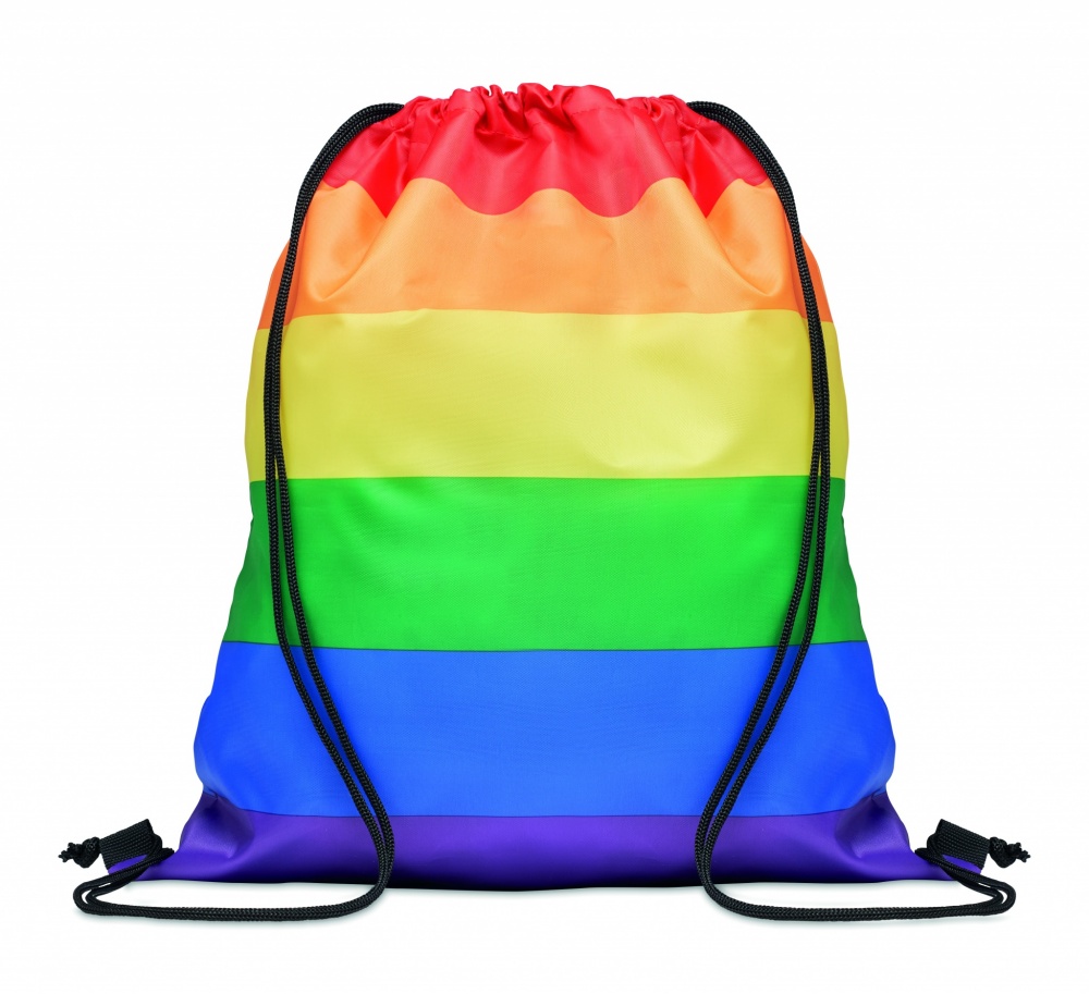 Logotrade corporate gifts photo of: Rainbow RPET drawstring bag