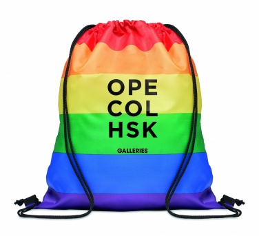 Logo trade promotional giveaway photo of: Rainbow RPET drawstring bag