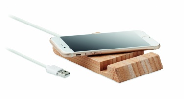 Logotrade promotional giveaway picture of: Bamboo wireless charger  10W ODOS