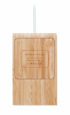 Logo trade advertising products picture of: Bamboo wireless charger  10W ODOS