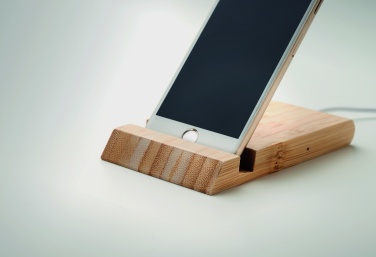 Logo trade promotional giveaways picture of: Bamboo wireless charger  10W ODOS