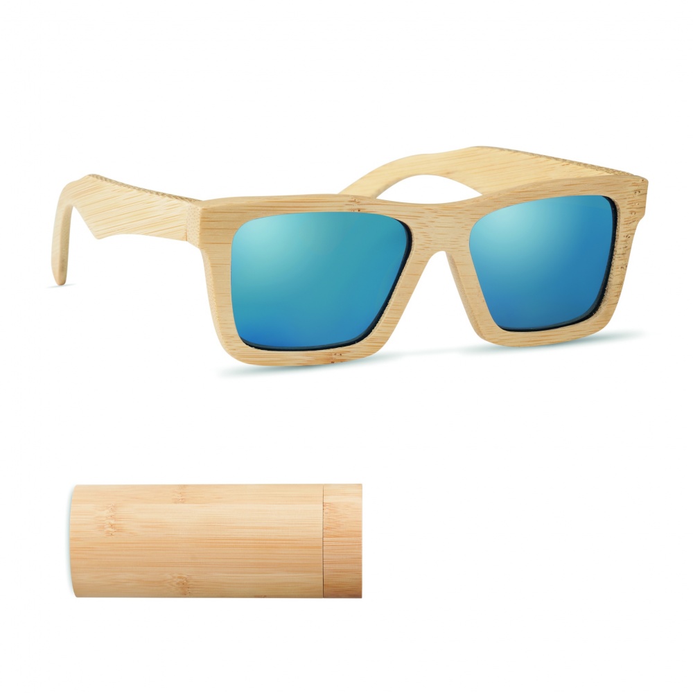 Logo trade advertising products picture of: Sunglasses and case in bamboo KEILA