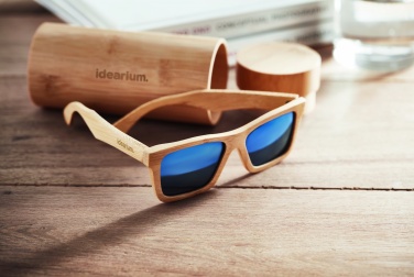 Logo trade promotional merchandise image of: Sunglasses and case in bamboo KEILA