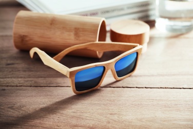 Logotrade advertising product image of: Sunglasses and case in bamboo KEILA