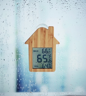 Logotrade promotional item image of: Bamboo weather station HISA