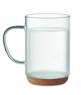 Logo trade promotional merchandise picture of: Glass mug 400ml with cork base