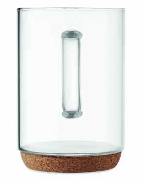 Logo trade corporate gift photo of: Glass mug 400ml with cork base