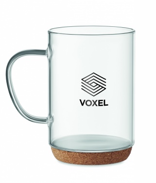 Logotrade promotional product image of: Glass mug 400ml with cork base