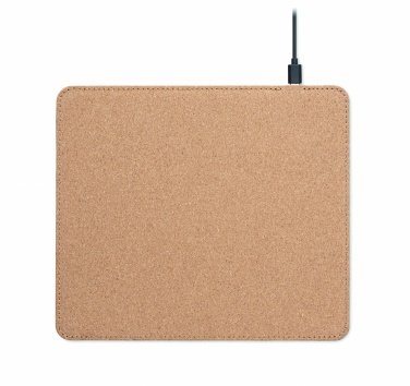 Logotrade promotional product picture of: Cork mouse mat charger 15W