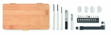 Logo trade advertising product photo of: 21 pcs tool set in bamboo case