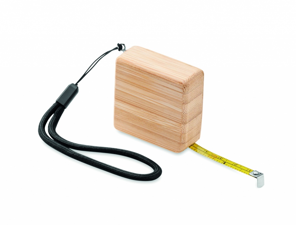 Logotrade promotional merchandise image of: Measuring tape in bamboo 1m