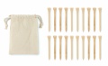 20 bamboo golf tees set, Beige