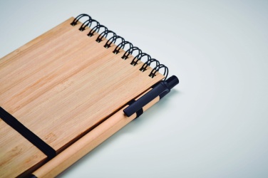 Logotrade promotional items photo of: A6 bamboo notepad with pen SONORABAM