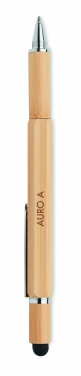 Logotrade promotional gift picture of: Spirit level pen in bamboo