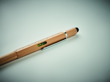 Logotrade promotional merchandise picture of: Spirit level pen in bamboo