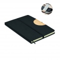 A5 RPET notebook 80 lined, Black