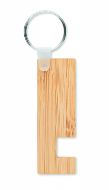 Logo trade promotional gifts picture of: Bamboo stand and key ring