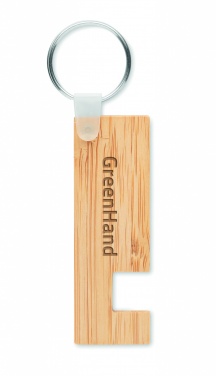 Logo trade promotional merchandise photo of: Bamboo stand and key ring